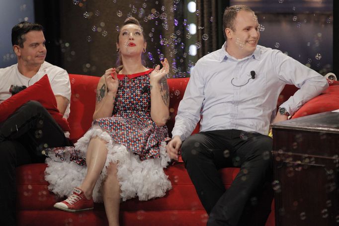 Daniel Dangl, kuchařka Kamila Rundusová a bublinář Matěj Kodeš v Show Jana Krause