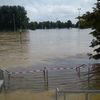 Voda před stadionem v Drážďaněch, kde se hraje MS inlinistů