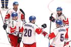 Channel One Cup 2019, Česko - Švédsko: Hynek Zohorna a další čeští hráči slaví gól na 1:2