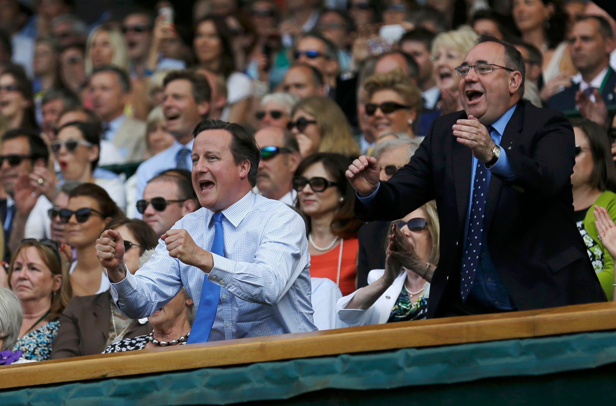 David Cameron na finále Wimbledonu 2013