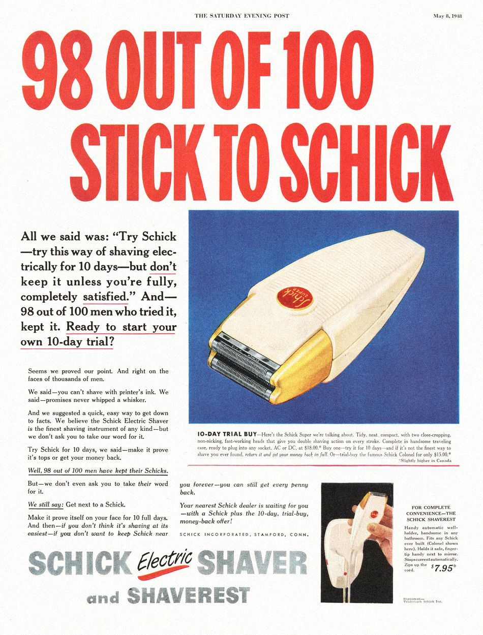 Jednorázové užití / Fotogalerie / Gillette / Před 120 lety požádal americký vynálezce King Camp Gillette o první patent na holicí strojek s vyměnitelnými čepelkami.