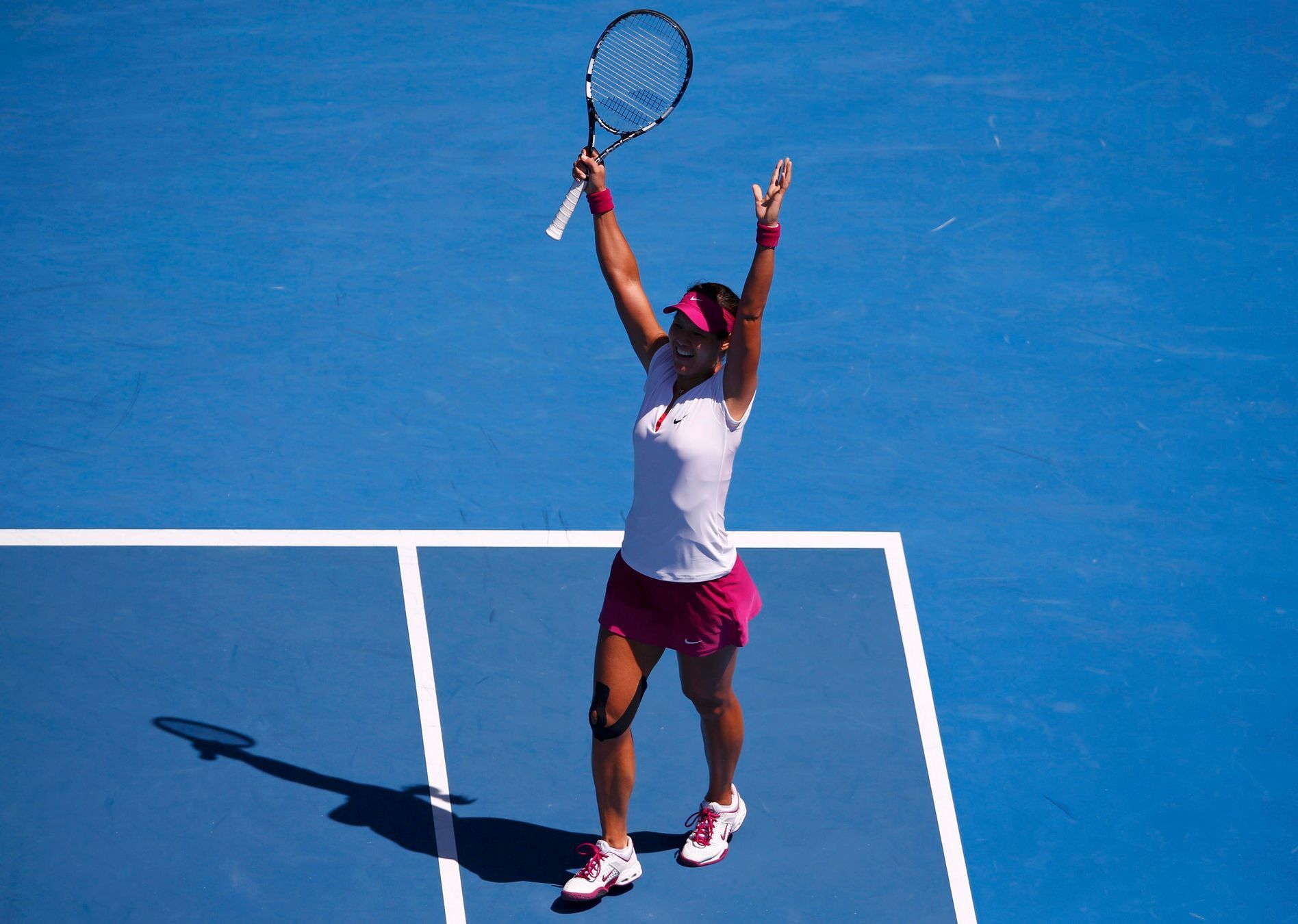 Li Na slaví postup do finále Australian Open 2014