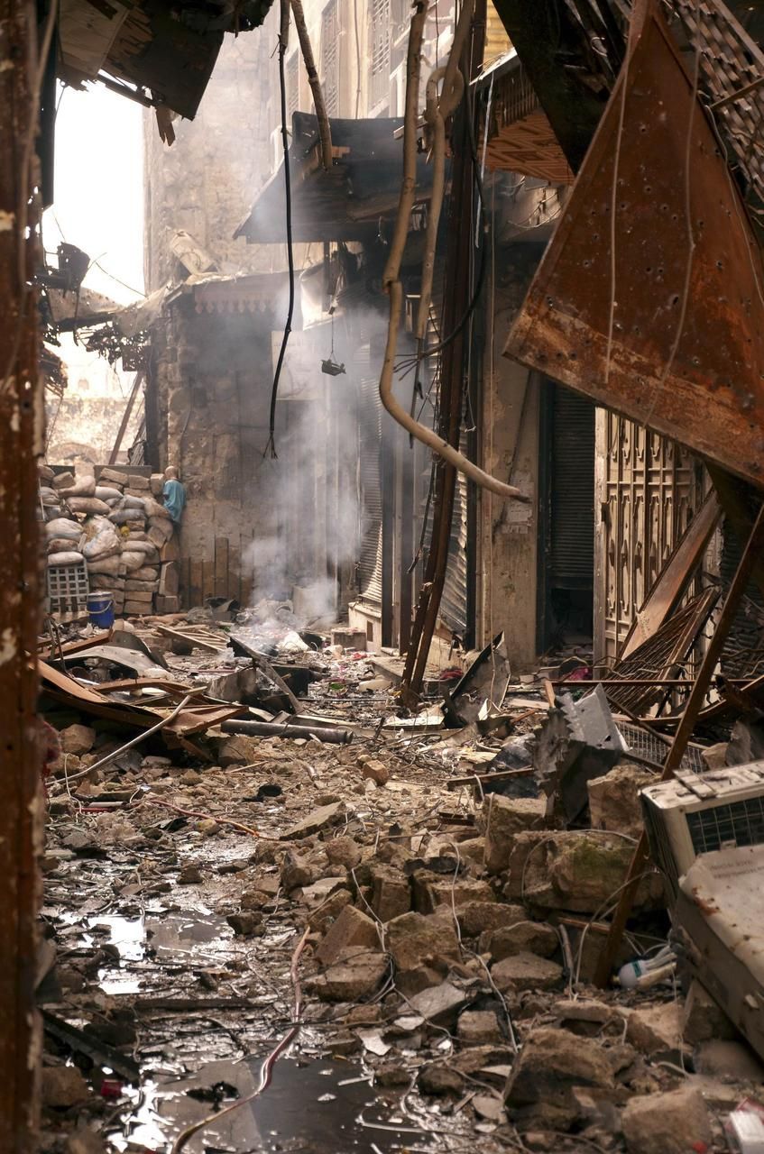 Zničený súk v Aleppu