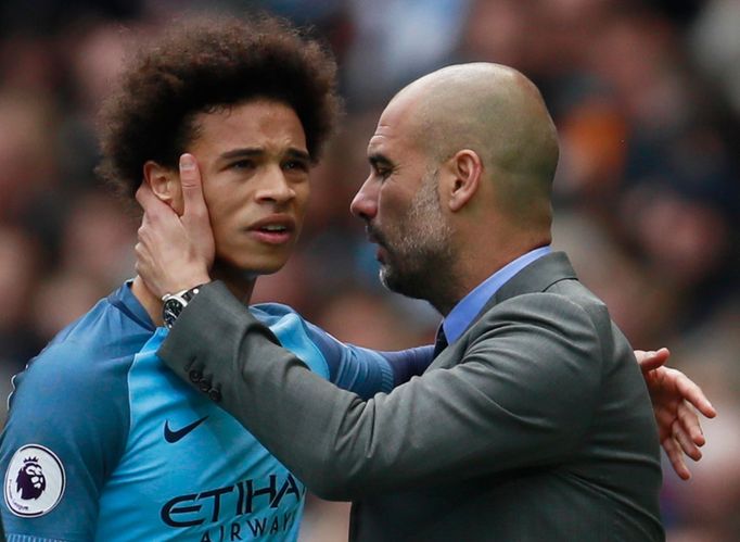 Leroy Sané a Pep Guardiola (Manchester City)