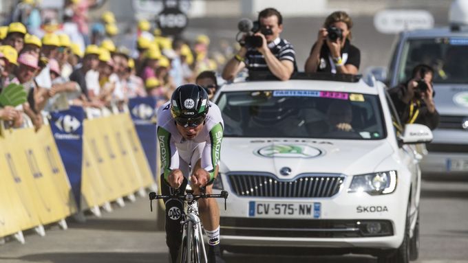 Jiří Ježek na trati časovky, jedenácté etapy letošní Tour de France