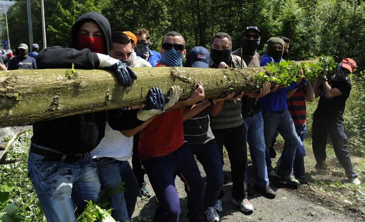Obrazem: Protesty horníků ve Španělsku