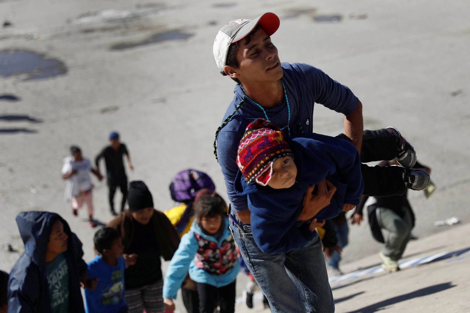 Karavana migrantů ze Střední Ameriky u mexické Tijuany.