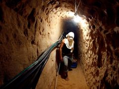 Pohled do jednoho z palestinských tunelů