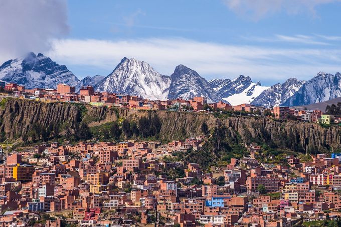 La Paz, Bolívie. Pohled na různé městské aglomerace ve světě.