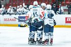 Radost plzeňských hokejistů v zápase extraligy