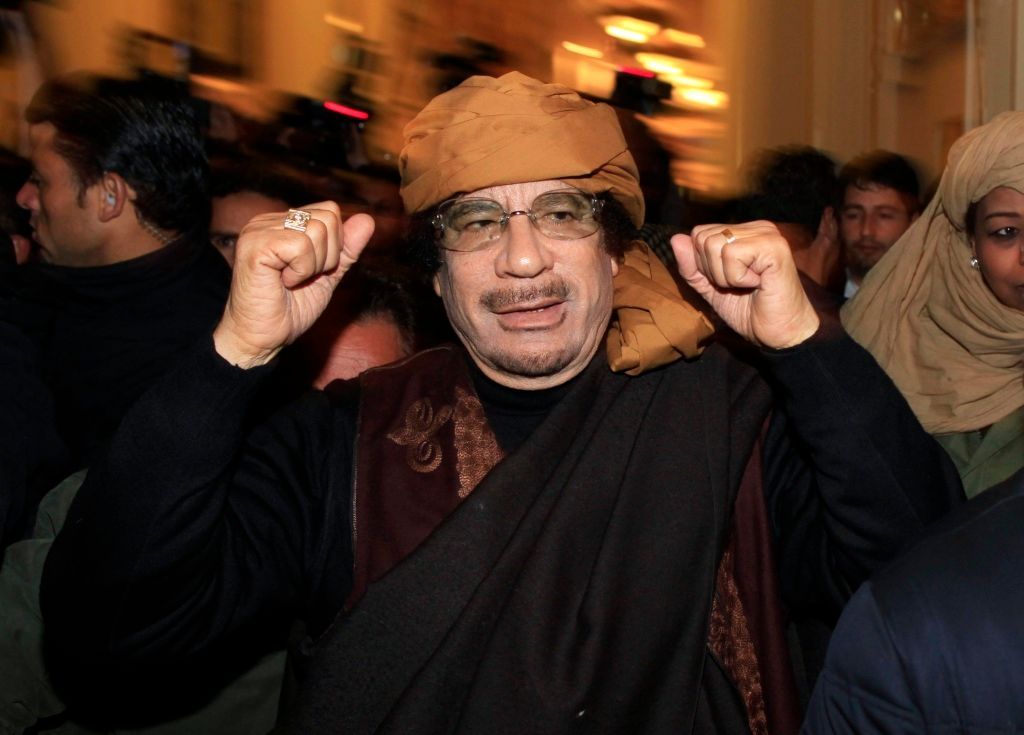 Muammar Kaddáfí na snímku z března 2011