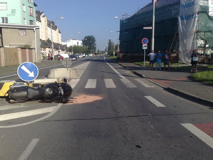 Nehoda motorky v Opavě