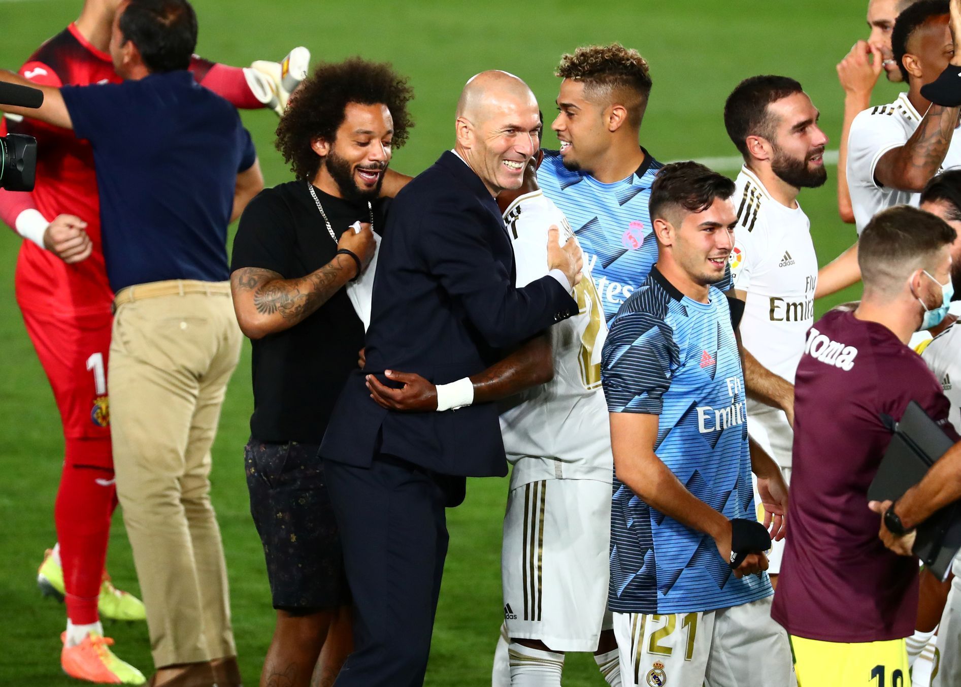 Real Madrid slaví zisk 34. titulu ve španělské lize, Zidane, Marcelo