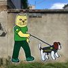 Anonymní graffiti umělec LBWS, Oděsa, Ukrajina, kočky