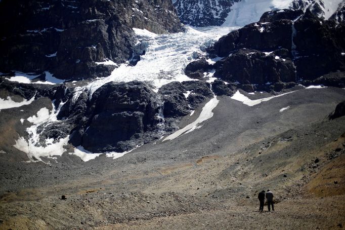 Vysychající jezero Penuelas v Chile.