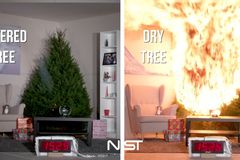 Primitivní tip pro bezpečné Vánoce. Suchý stromek totiž hoří znepokojivě rychle