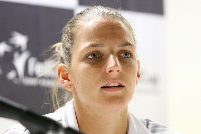 Fed Cup, Česko - Švýcarsko, Karolína Plíšková, trénink