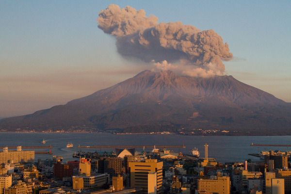 Sopka Sakura-jima v Japonsku