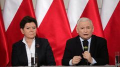 Polsko - předseda strany Právo a Spravedlnost Jaroslaw Kaczynski a premiérka Beata Szydlová