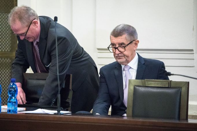 Andrej Babiš u soudu kvůli kauze Čapí hnízdo.