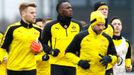 Usain Bolt trénuje s fotbalisty Borussie Dortmund.