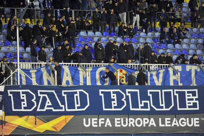 Fanoušci v zápase Dinamo Záhřeb - Viktoria Plzeň