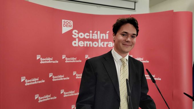 Předseda Mladých sociálních demokratů a student práv Luděk Svoboda. Praha, 7. října 2025.