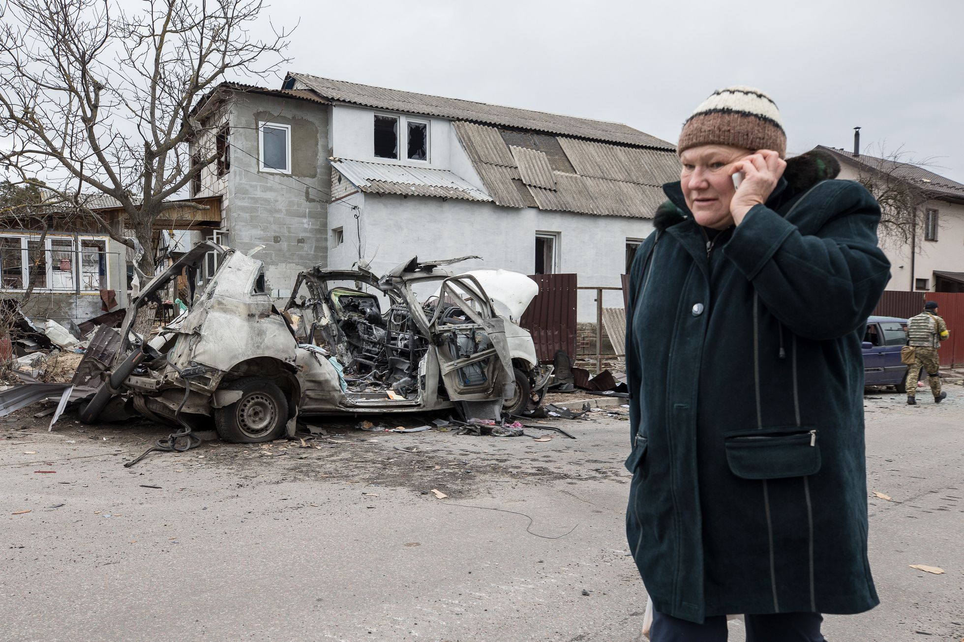 Válka na Ukrajině - zničené domy, zkáza, bombardování, Horenka, Horlovka, Pušča Vodica, Kyjev