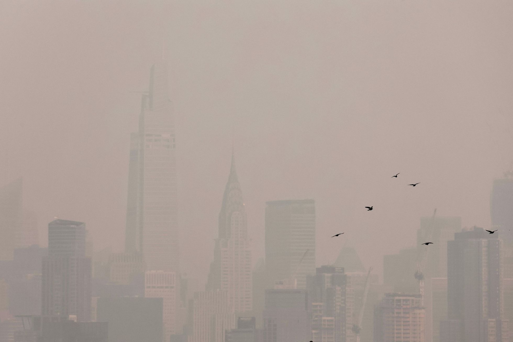 New York USA smog kouř požáry