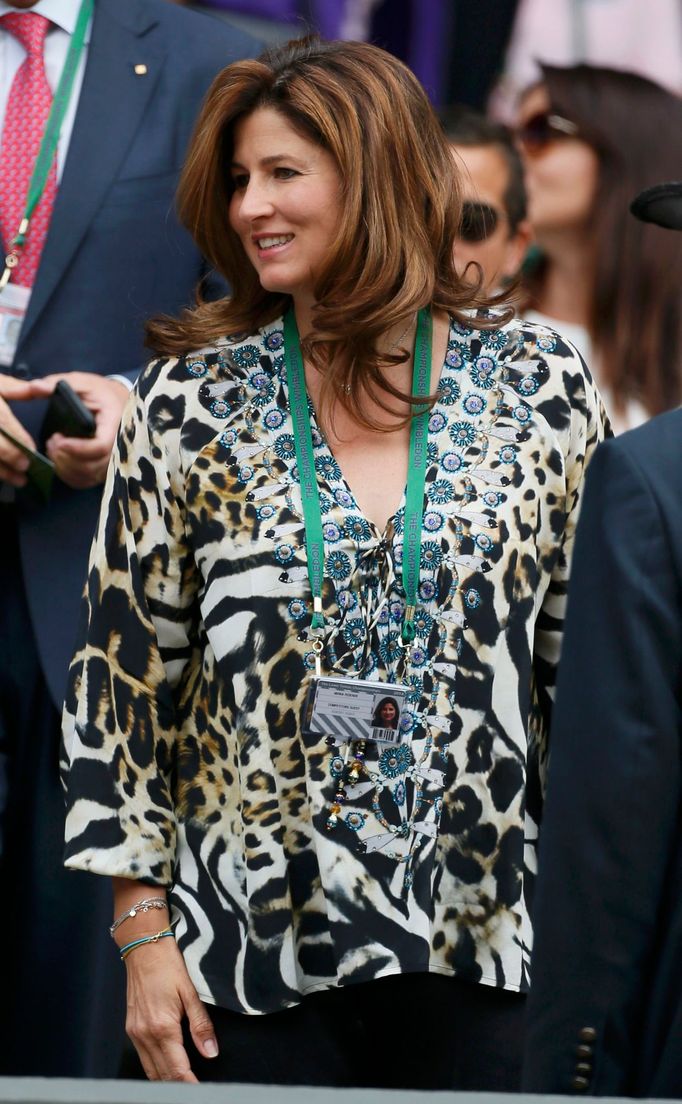 Mirka Federerová na Wimbledonu 2014