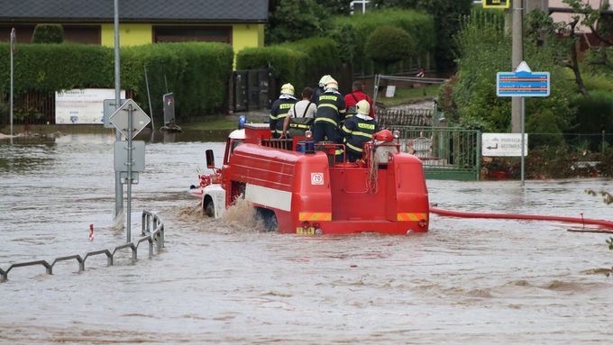 Záběry ze zaplavených Hanušovic (15. 9. 2024)