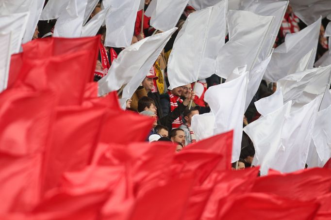 Fanoušci Slavie v zápase 22. kola Slavia - Opava