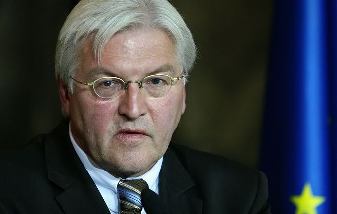 Frank Walter Steinmeier v Černínském paláci.