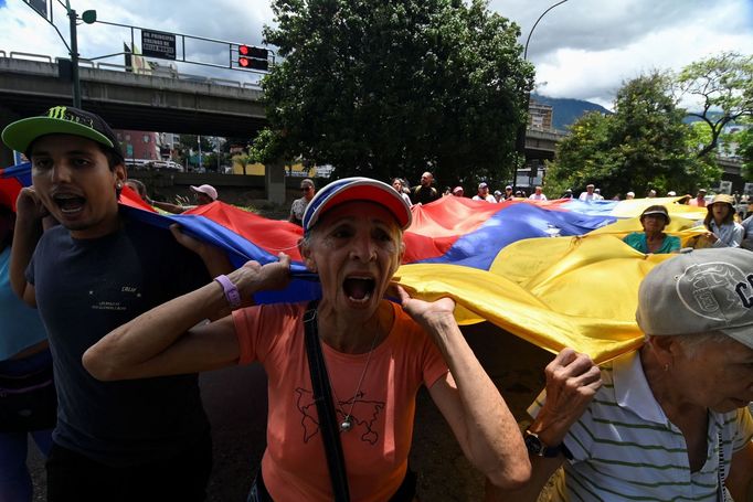 Protesty ve Venezuele kvůli výsledkům voleb, červenec 2024