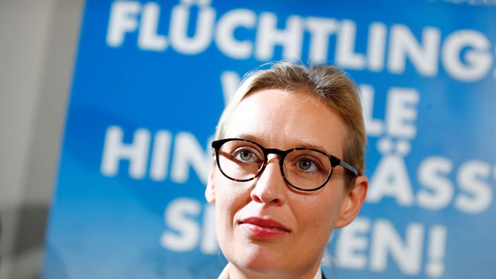 Zvláštní náhoda. Kandidátka AfD na kancléřku vypadá na volebním letáku jako Hitler