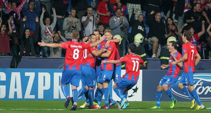 Fotbal, LM, Plzeň - Maribor: radost Plzně