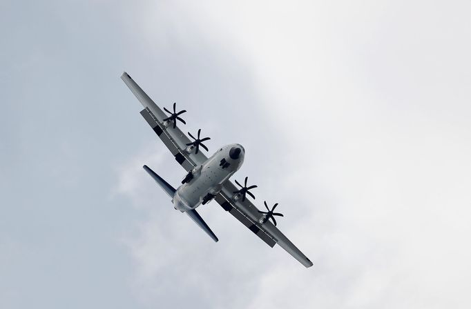 Farnborough Airshow - přehlídka letecké techniky, červenec 2018. Letoun společnosti Lockheed Martin