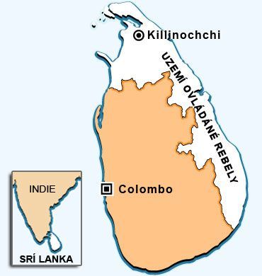 Srí Lanka - mapa
