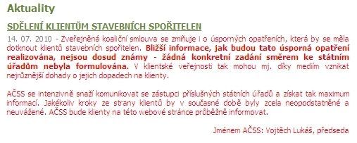 Stavební spořitelny - informace o chystaných změnách