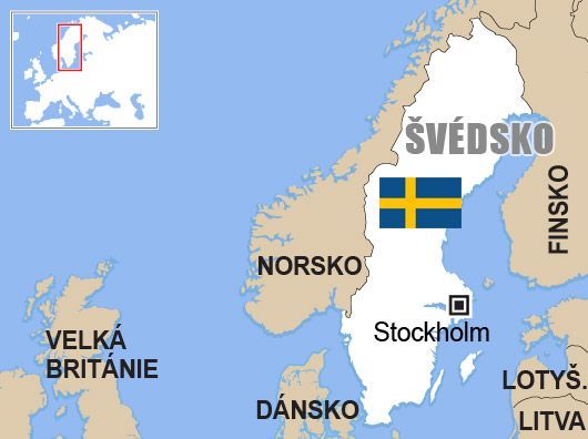 Švédsko - mapa