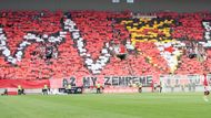 Fanoušci Slavie z proslulé tribuny sever se během první půle prezentovali velmi povedeným choreem. ...