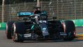 Lewis Hamilton v Mercedesu při Velké ceně Emilie-Romagny v Imole 2020