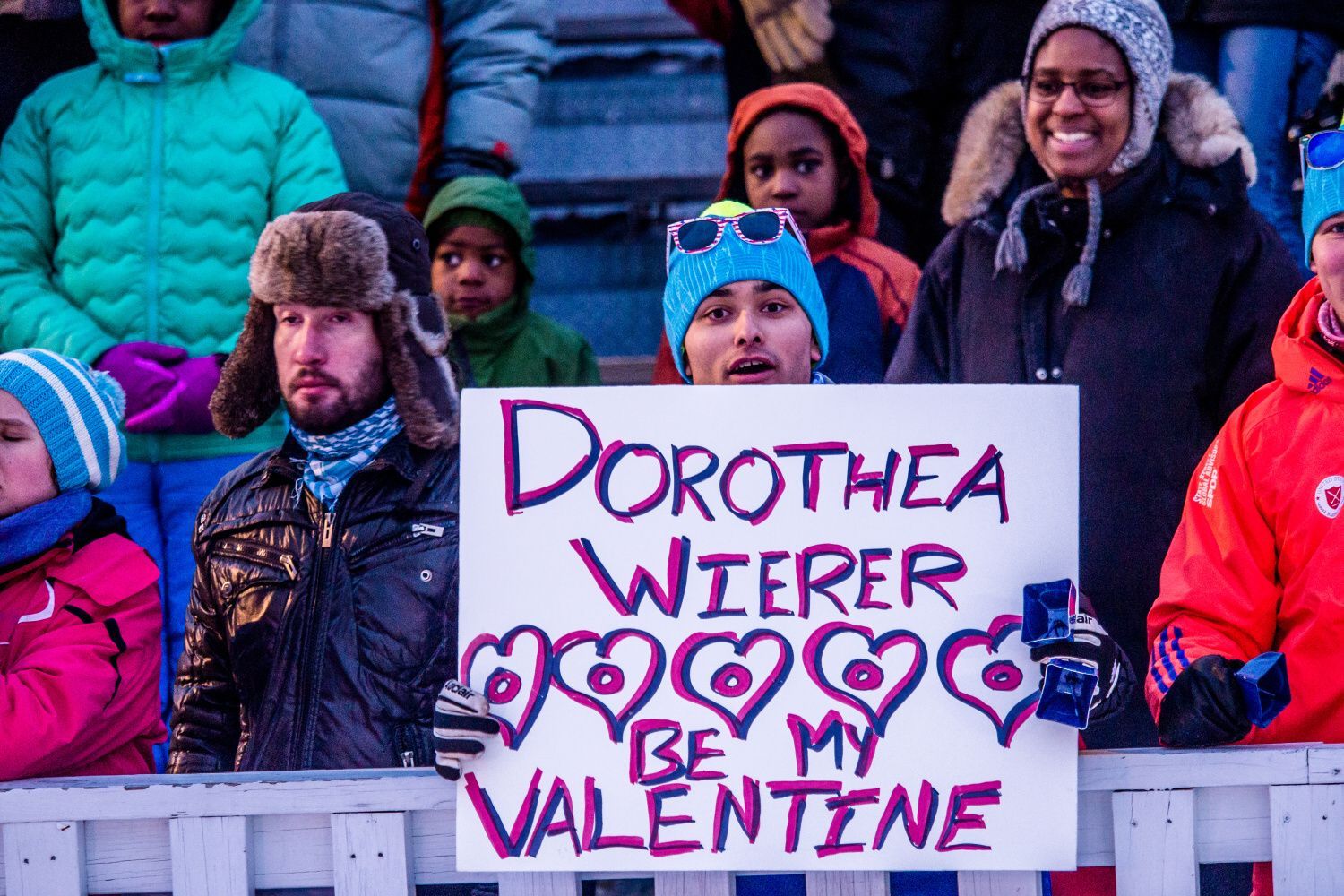 SP v Presque Isle, štafeta Ž: Dorothea Wiererová - fanoušek