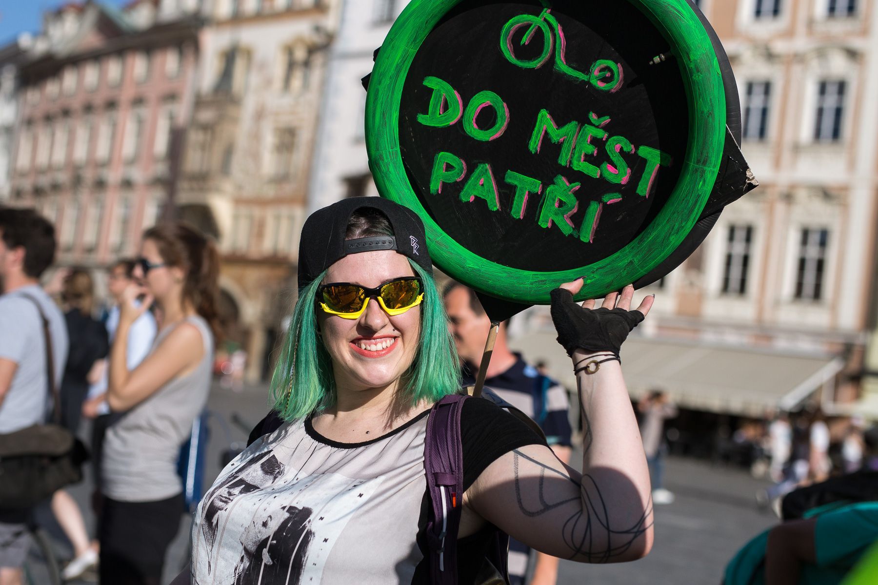 Protest proti zákazu jízdních kol v pěších zónách na Praze 1, sdružení Auto*Mat