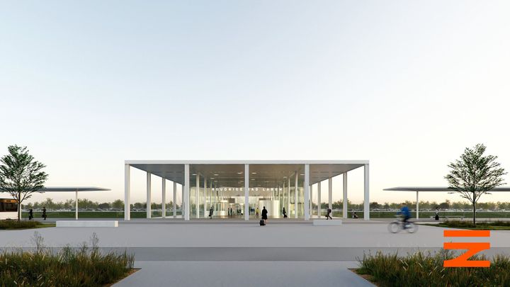 Vysokorychlostní budoucnost. Podívejte se, jak bude vypadat terminál v Roudnici; Zdroj foto: Správa železnic - Architektonická kancelář Rusina Frei architekti