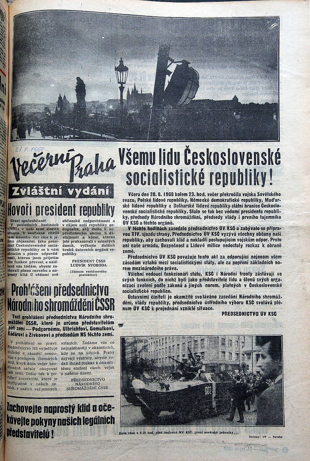 Noviny ze srpna 1968