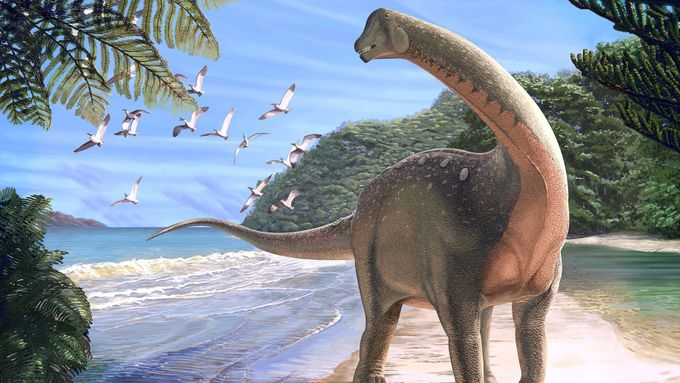 Takhle nějak mohl vypadat Mansourasaurus, jehož ostatky nalezli paleontologové v Egyptě.