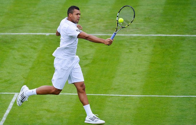 Jo-Wilfried Tsonga v prvním kole Wimbledonu 2013