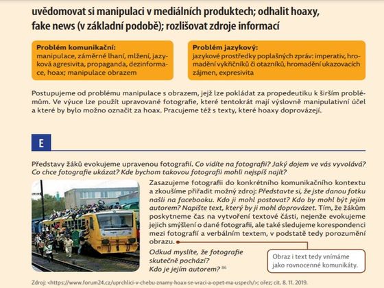 Ukázka z didaktické příručky češtiny Školní výpravy do krajiny češtiny.
