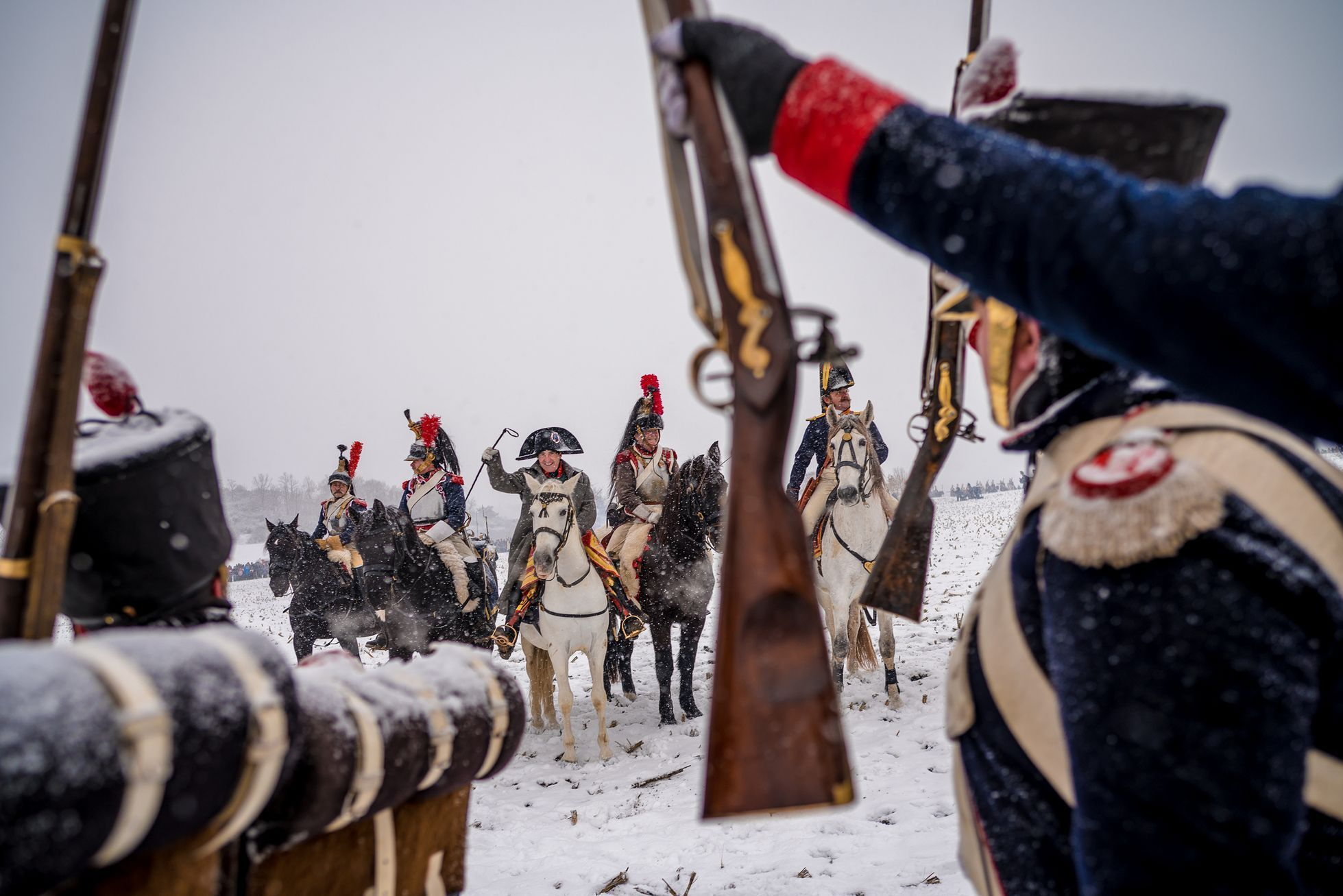 Napoleon, Slavkov, bitva rekonstrukce, 2023, voják, vojáci, Magazín